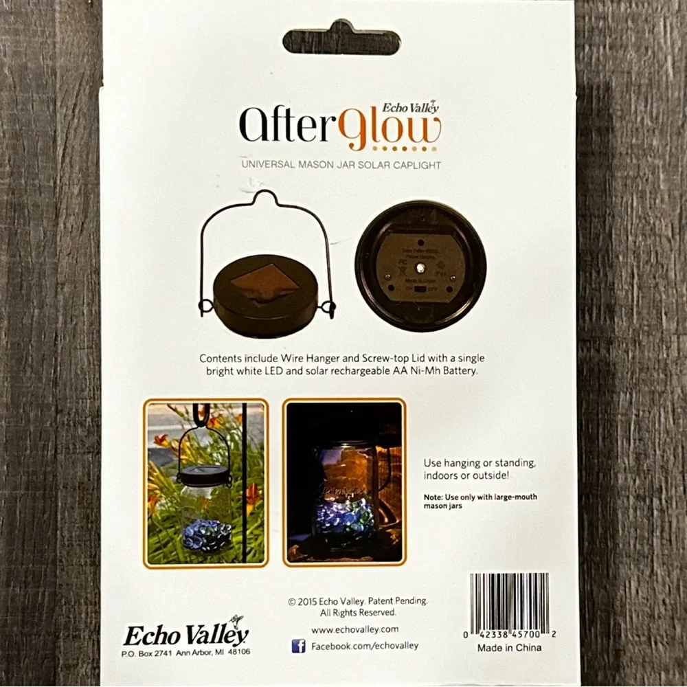 💞 New After Glow Mason Jar Solar Caplight Lantern Kit